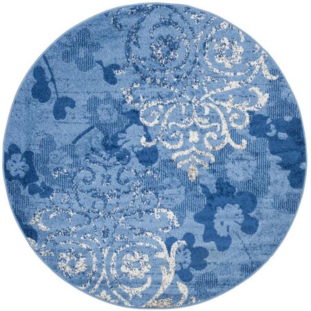 Safavieh Adirondack Power Loomed Round Area Rug Light Blue & Dark Blue - 4 x 4 ft. ADR114F-4R